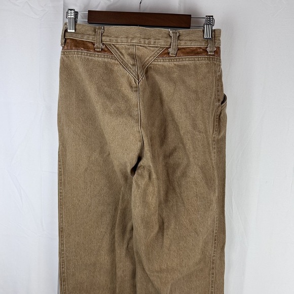 Vintage Roper Jeans‎ Mens 27x36 Brown Western Leather Trim High Rise Cowboy 90s - Picture 8 of 14
